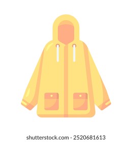 Chubasquero, abrigo, chaqueta, Clima, lluvia, estación, invierno, protección, moda, impermeable. Ilustración de icono de Vector