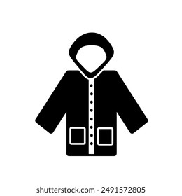 Icono de impermeable aislado sobre fondo blanco.