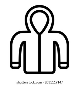 Raincoat icon with outline style. Suitable for website design, logo, app and UI. Based on the size of the icon in general, so it can be reduced.