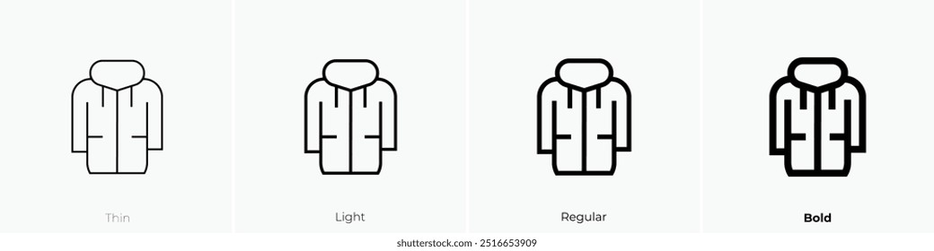 raincoat icon. Thin, Light Regular And Bold style design isolated on white background
