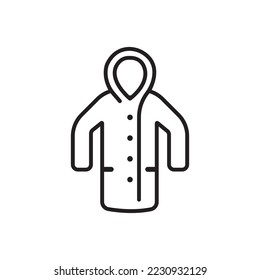 diseño del logotipo de la ilustración del vector del icono de impermeable