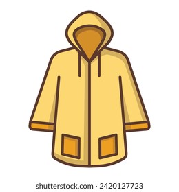 Raincoat-Ikone-Vektorgrafik auf trendigem Design