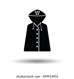 Raincoat icon. White background with shadow design. Vector illustration.