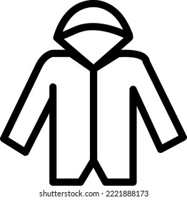 Icono de la línea de Raincover. signo de estilo lineal para concepto móvil y diseño web. Icono vectorial del contorno de la capa protectora de lluvia..eps
