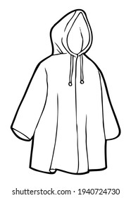 raincoat line vector illustration.
isolated on white background.top view