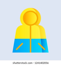 Raincoat. Raincoat logo. Realistic raincoat. Vector illustration. EPS 10.