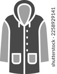 Raincoat vector icon. Can be used for printing, mobile and web applications.