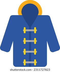 Estilo plano del icono del Vasero de la capa de lluvia