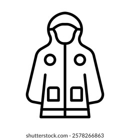 Raincoat Vector Line Icon Design