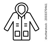 Raincoat Vector Outline Icon Isolated On White Background
