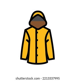 raincoat yellow autumn color icon vector. raincoat yellow autumn sign. isolated symbol illustration