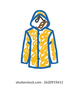 raincoat yellow autumn doodle icon sketch vector. raincoat yellow autumn sign. isolated symbol illustration
