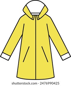 impermeable amarillo diseño plano ilustración Vector