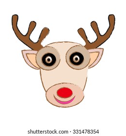 raindeer face cartoon vector eps.10