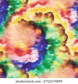 Raindow Tie Dye Pattern. Blau Grün Rot Gelb Braun Krawatte Farbstoff. Textur der Wasserfarbe. Aquarell-Farbstoff
