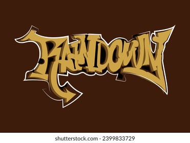 Estilo de etiqueta de graffiti de palabra RAINDOWN