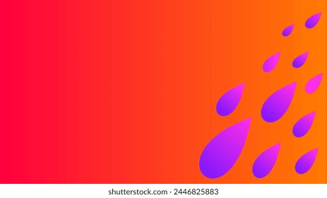 Raindrop abstract illustrations on a reddish orange gradient background