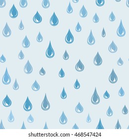 Raindrop background. Rainstorm Seamless Pattern. Rainy weather ornament. Water drops tiled wallpaper