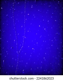 raindrop at blue aquatic glasses window. falling water drops imprint at the glasses. rainfall day and natural looks of imprint raindrop at the glasses.