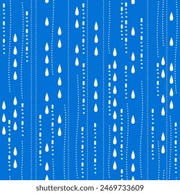 Raindrop Blue Drizzle Symphony Vector Pattern can be use for background and apparel design