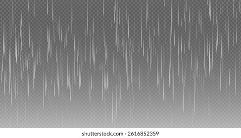 Raindrop effect. Rain overlay on dark transparent background desktop wallpaper. Simple rain weather overlay with dark background. Simple rainy weather at night time. PNG