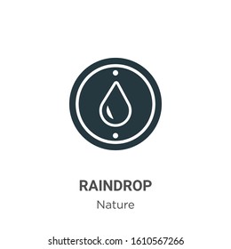 Raindrop glyph icon vector on white background. Flat vector raindrop icon symbol sign from modern nature collection for mobile concept and web apps design.