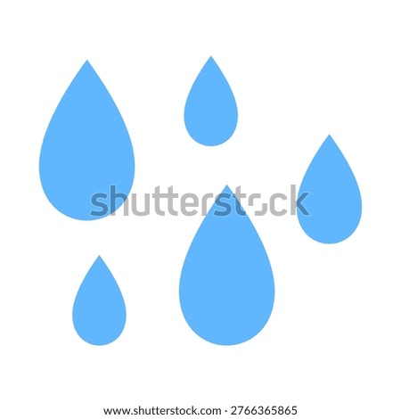 Raindrop Icon - Flat Color Icons For Signs and Symbols