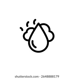 Raindrop Icon with Motion Effect in Bold Silhouette Style for Water and Nature Themes