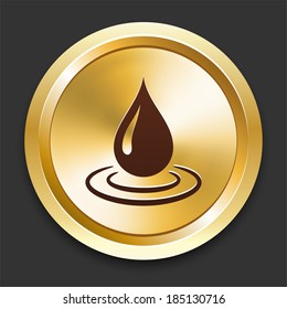 Iconos de lluvia en la colección de botones dorados