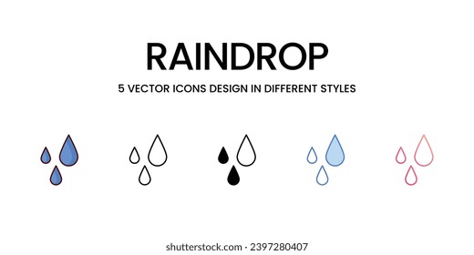 Raindrop icons set vector illustration. vector stock,