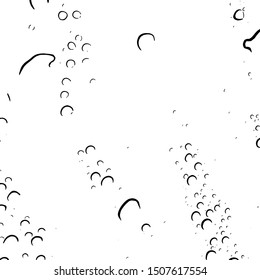 Raindrop on a glass overlay grunge texture. Distress black and white water drop background. Artistic wet design template. EPS10 vector.