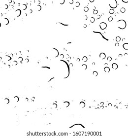Raindrop on a glass overlay grunge texture. Distress black and white water drop background. Artistic wet design template. EPS10 vector.