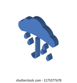 Raindrop on a hand isometric left top view 3D icon