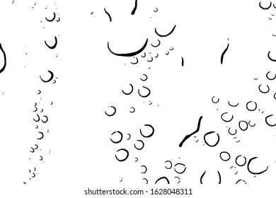 Raindrop overlay grunge texture. Distress black and white water drop background. Artistic wet design template. EPS10 vector.
