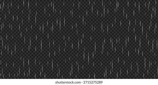 Lluvia de lluvia sobre fondo aislado con gota de lluvia brumosa y gotas de lluvia pesadas que caen efecto transparente, realista