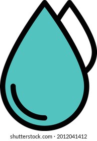 icono de color de línea vectorial de raindrop