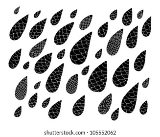 Raindrops - black on white