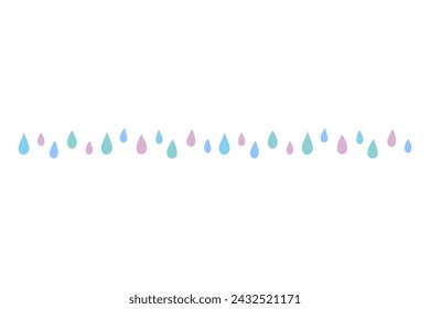 Plantilla de borde de gotas de lluvia sobre fondo blanco.