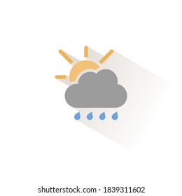 Lluvias, nubes y sol. Icono de color aislado. Ilustración de vectores meteorológicos