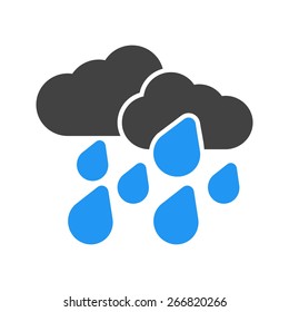 Raindrops, clouds, rain icon vector image. Can also be used for weather, forecast, season, climate, meteorology. Suitable for web apps, mobile apps and print media.