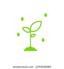 Raindrops falling on the green plant in the soil, water the field, clean water and plantl, ecology environment concept, eco friendly energy.