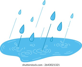 gotas de chuva caindo no chão durante a estação chuvosa