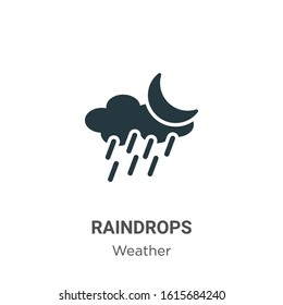 Raindrops glyph icon vector on white background. Flat vector raindrops icon symbol sign from modern weather collection for mobile concept and web apps design.