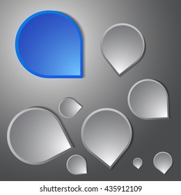 Raindrops gray with blue 3d seamless background on a white background. Halftone vector EPS10.