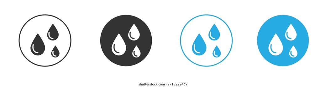 Raindrops icon for app and web design. Simple element illustration.