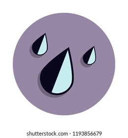 raindrops icon in badge style. One of web collection icon can be used for UI, UX