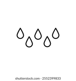 Raindrops icon black and white vector outline sign