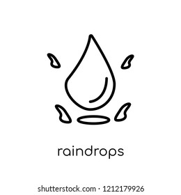 Raindrops icon from collection., editable outline stroke vector illustration