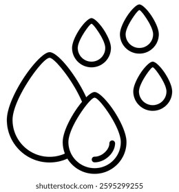 Raindrops icon design. Symbol of cold, winter, snow, ice, and weather. Vektor on white background.