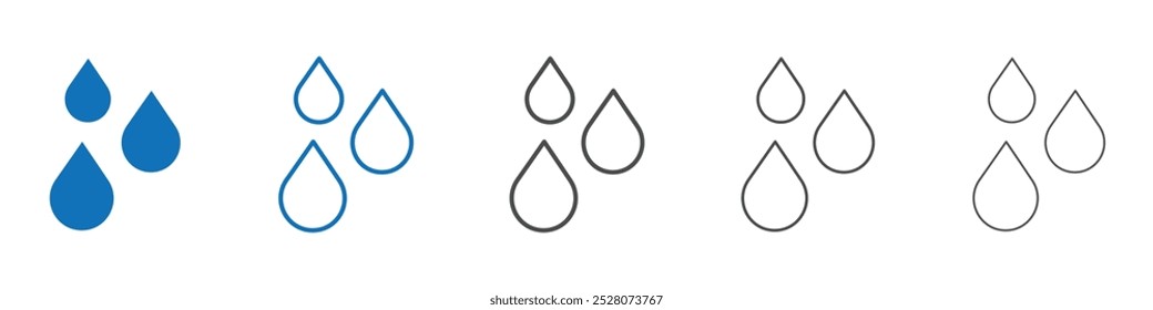 Raindrops icon Isolated flat vector in outline